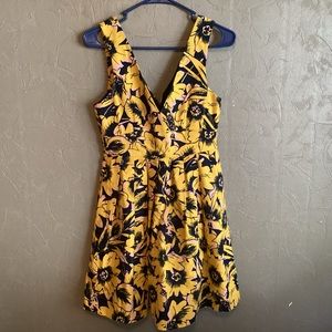Women’s J Crew Dress flare bold floral design womens size 0